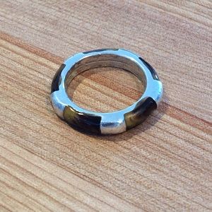 Sterling silver ring with stones (size 8)